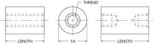 1/4" Round Female-Female Standoff