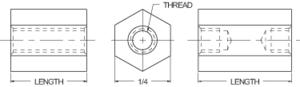 1/4" Hex Female-Female Standoff